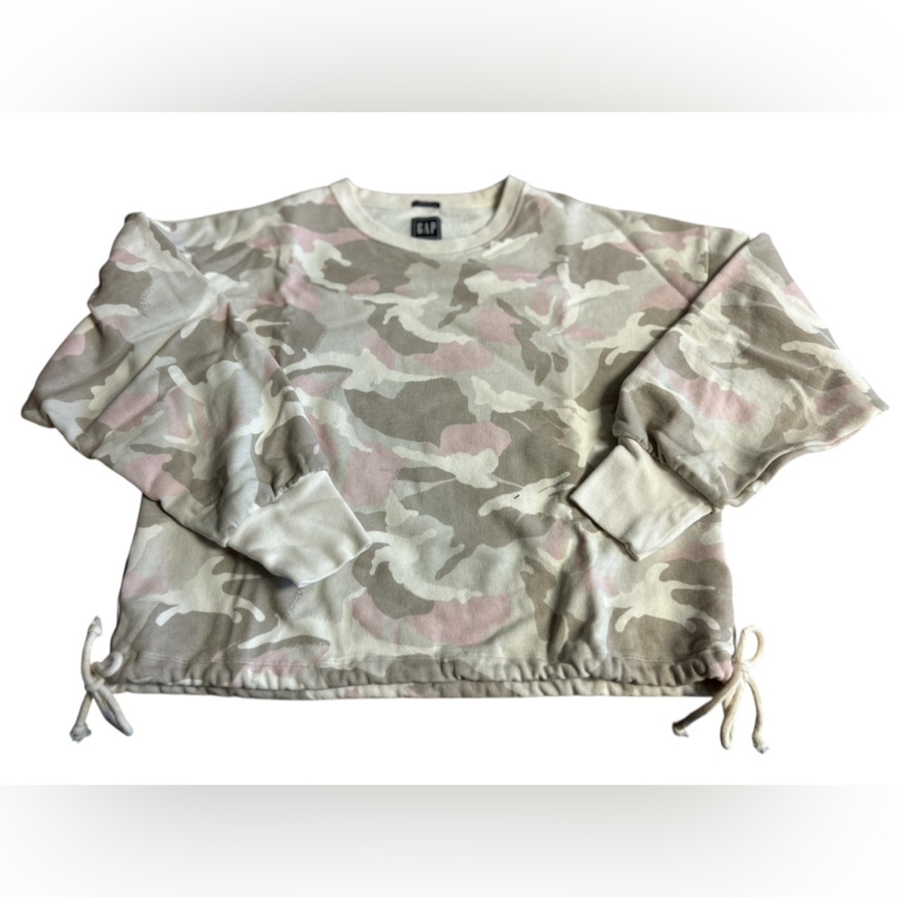 Gap Women's‎ Camouflage Pullover Sweatshirt Pink Beige Size S Casual